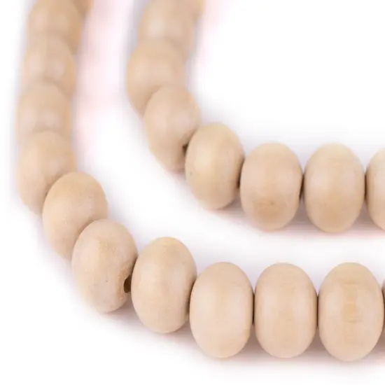 The Bead Chest Natural 14mm Wooden Beads in Cream for Jewelry Making &ndash; Round Loose Wood Spacer Beads I Approximately 30 Beads {1}