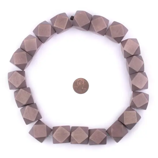 The Bead Chest Brown Cornerless Cube Wood Beads: 20mm Diamond Cut Natural Organic Beads for Jewelry Making {2}