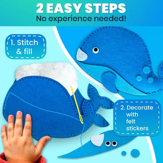 Craft Kits for Kids - 12 Sea Animals Sewing Kit Basic {4}