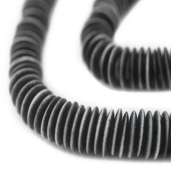 The Bead Chest Black Himalayan Bone Saucer Beads (12mm) {1}