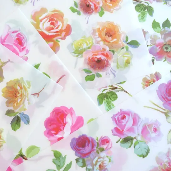 Hydrangea and Rose Rub On Transfers {4}