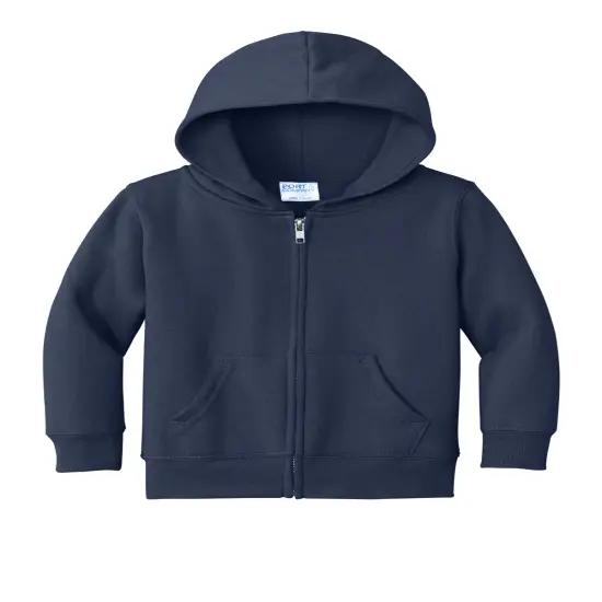 Port & Company&reg; Toddler Core Fleece Full Zip Hooded Sweatshirt Navy {2}