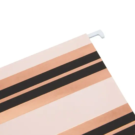 12 Pack Decorative Hanging File Folders, Letter Size, 1/5 Cut Tabs, Rose Gold Foil Stripes (9.5 x 11.5 In) Multicolor {4}
