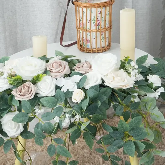 2pcs Artificial Floral Swags Wedding Centerpieces {5}