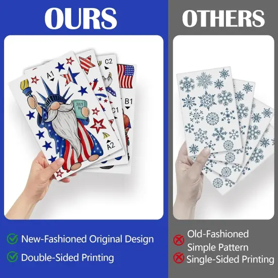 4th of July USA The Statue of Liberty Window Clings 4 Sheets, Patriotic America Red Truck Eagle Owl Stickers Decals Decor, American Fireworks Balloons Stars Stripes Home Kitchen Decorations {5}