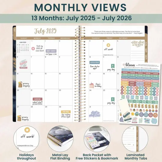 bloom daily planners 2025-26 Academic Planner, Soft Cover, 5.5" x 8.25", Midnight Sky {3}