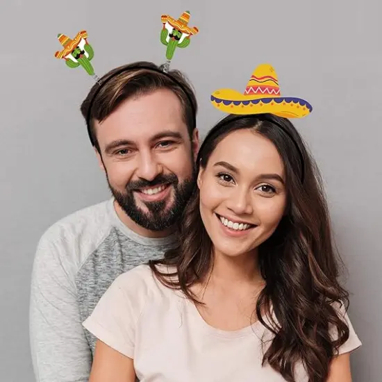 8PCS Cinco De Mayo Fiesta Headband - Mexican Sombrero/Pinata/Cactus/Taco Party Supplies Favors Accessories Decorations {5}
