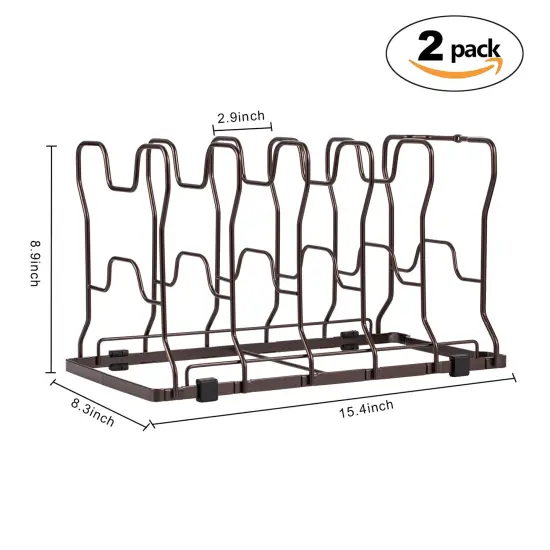 2PCS Pots and Pans Organizer Adjustable Kitchen Cabinet Organizer and Storage {3}