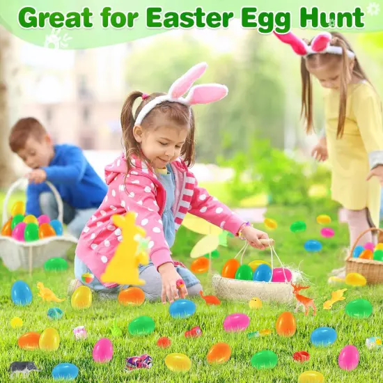 100Pcs Prefilled Easter Eggs with Toys, Filled Easter Eggs with Toys Inside, Easter Eggs Filled Basket Stuffed {4}