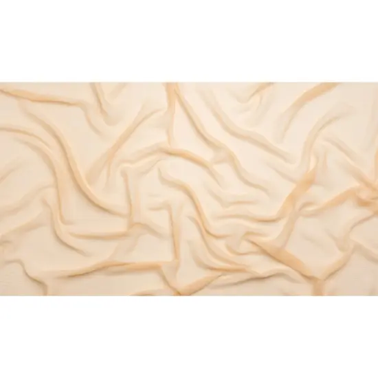 1 Yard 43" Wide Crinkled Silk Chiffon Fabric Ecru Sheer Lightweight Silk for Dresses, Scarves & Overlays {3}