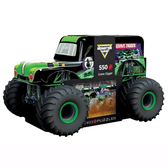 Eurographics: Monster Jam Grave Digger - 550 Piece Puzzle - Iconic Monster Truck-Shaped Collectible Tin, 19x13" Action Jigsaw, Officially Licensed {1}