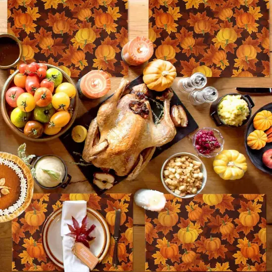 Thanksgiving Placemats Set of 6(Pumpkinase7709) {6}