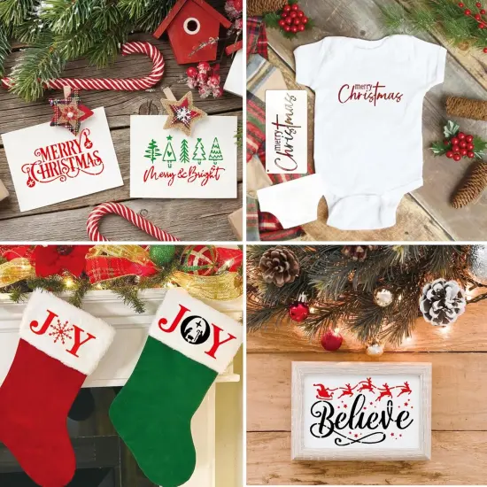 16pcs Merry Christmas Stencils(16 Merry Christmas) {3}