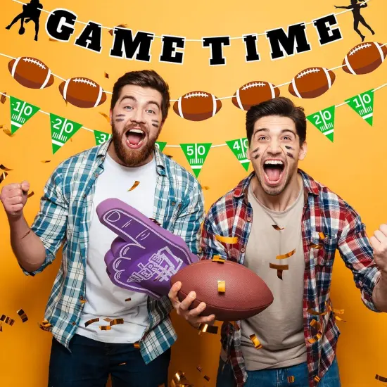 4E's Novelty 3 Football Garland Banners (9 Ft) for Football Party Decorations &ndash; Ideal Football Pennant Banner for Sports Themed Party Decor {2}