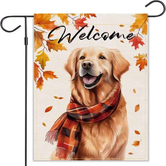 Golden Retriever Fall Dog Garden Flag(Dog 12.5x18) {1}