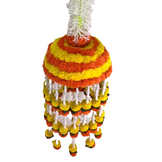 Marigold Strings and Jhoomar Decor with Strings, Mehndi Decoration, Wedding Garland, Flowers Decorations, Diwali Backdrop, Puja Garlands, Chandelier {6}