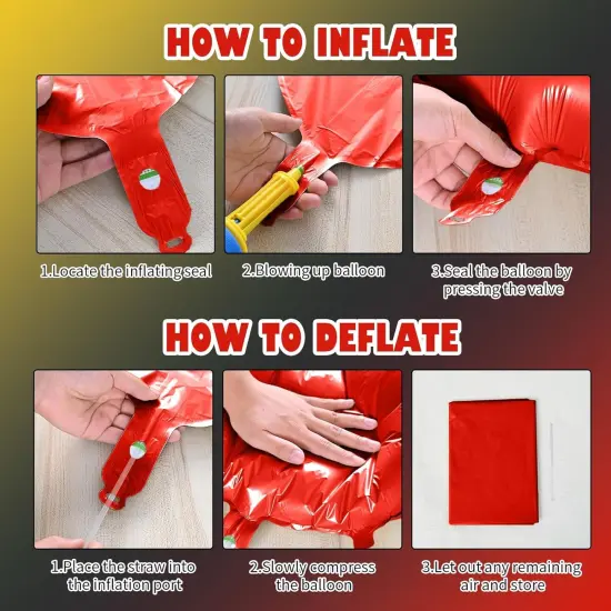 Red Black and Gold Star Balloons Foil 10in 4-Pointed(Black Red Gold) {2}