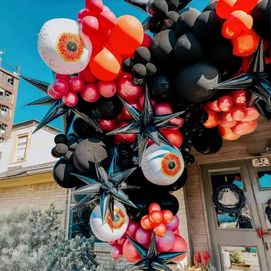 Red Orange Black Silver Balloon(Red Orange Black) {3}