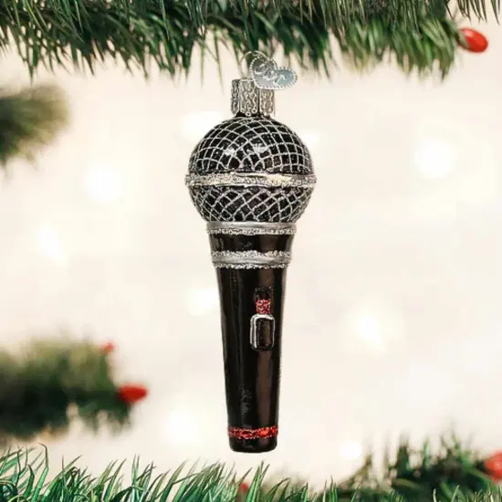 Old World Christmas 4.0 Inch Microphone Christmas Tree Ornament , Speeches Music Perform Black {5}