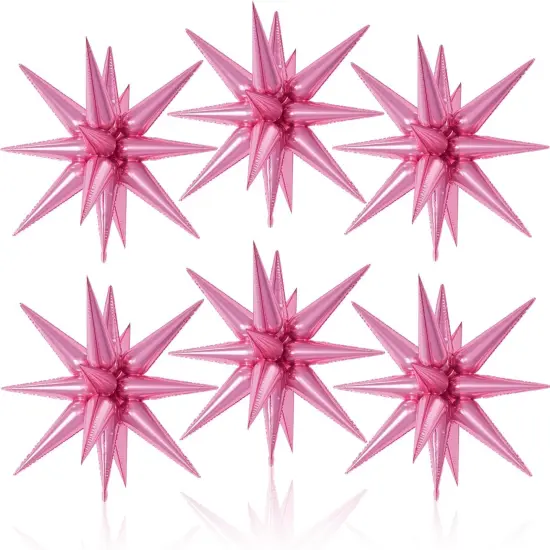22Inch Large Pink Star Balloon Explosion Foil Balloons (Pink) {6}