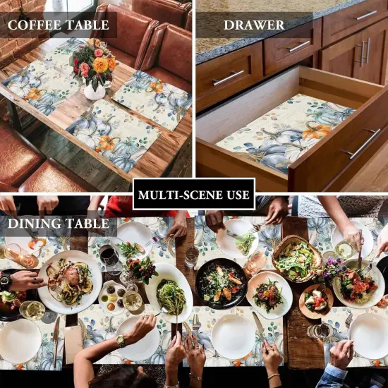 Blue Pumpkin Placemat for Dining Table Decorations(Blue Pumpkin) {6}