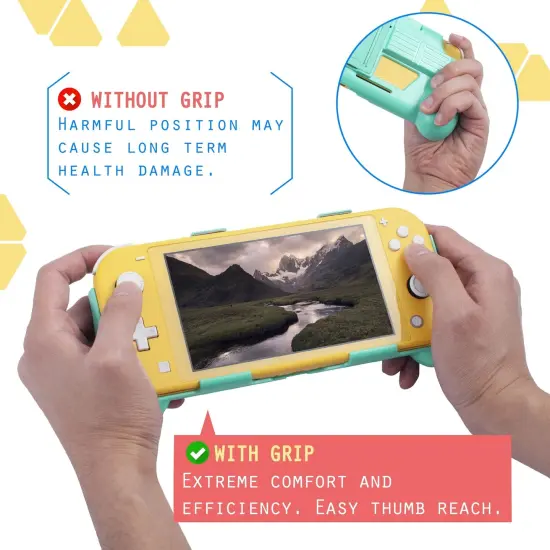 Protective Case for Nintendo Switch Lite 2019, Hard Grip Cover with 2 Game Card Slots Holder, Built in Stand, Shock-Absorption & Anti-Scratch Design, Turquoise Green by Insten {4}