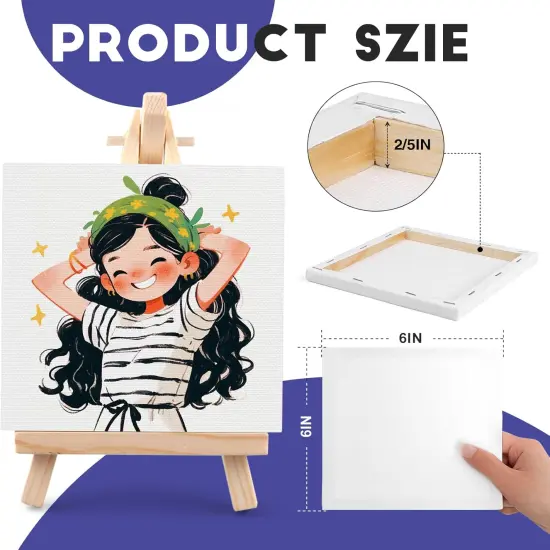 16 Pack Small Stretched Canvas (6x6 Inch) {2}