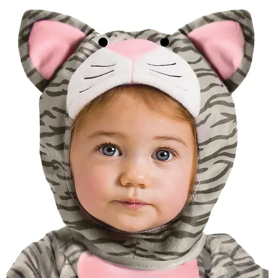 Adorable Infant Kitten Halloween Costume with Jumpsuit Mittens and Hood {2}