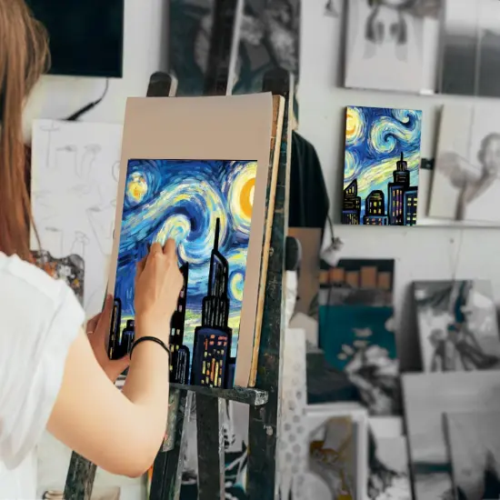 2 Pack Paint and Sip Canvas Painting Kit - 8x10 (Night City) {3}