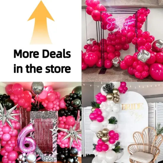 Hot Pink Latex Party Balloons (A10 - Hot Pink) {2}