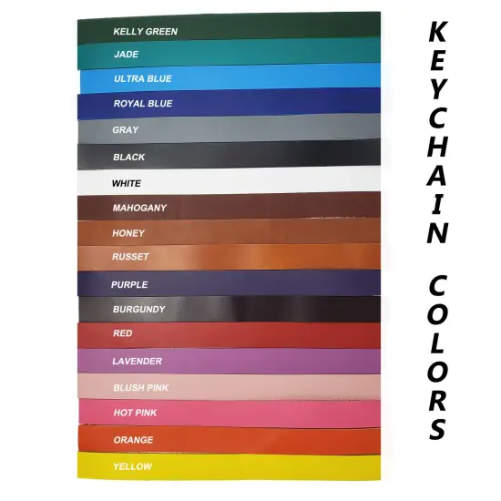 Blank Leather Keyrings 12 Pack &ndash; Pre-Cut Blanks with Hardware for Hot, Foil Stamping & Engraving Yellow {11}