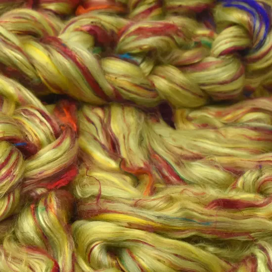 Designer Blend Merino, Mulberry Silk, Sari Silk, and Bamboo Top Roving. Fancy, Colorful, Exotic - Limited Edition. Spring Flowers {3}