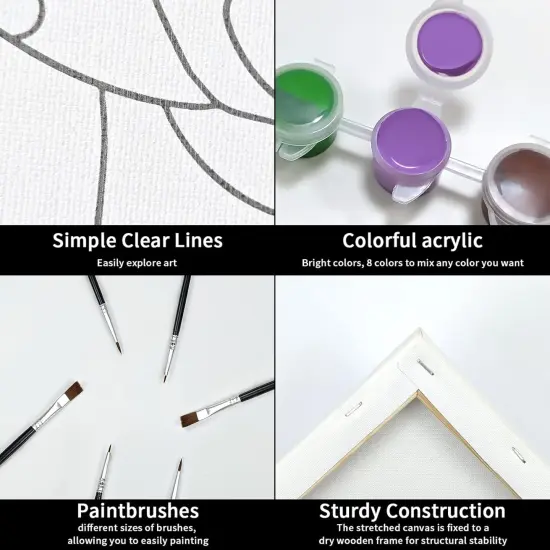 Pre Drawn Canvas Painting Kit - Girl's Heels and Lipstick (8x10) {4}