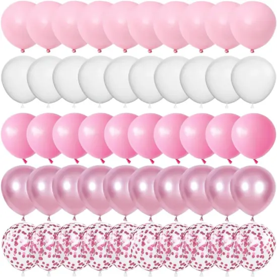 60 Pcs Light Pink Latex Balloons {3}