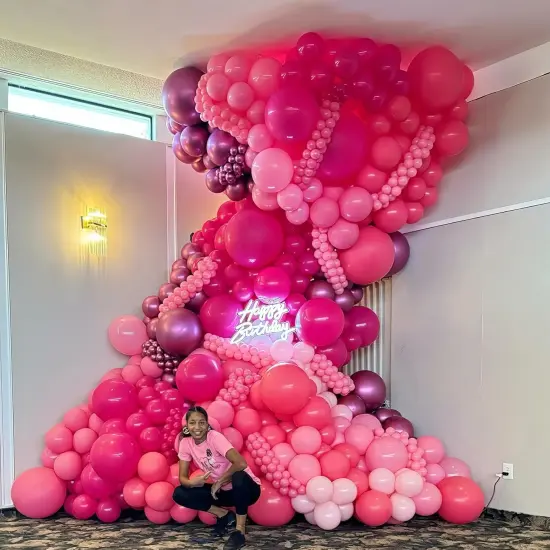 Metallic Party Helium Balloons (Hot Pink) {3}