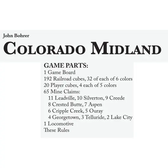 Rio Grande Games: Colorado Midland - Strategy Train Board Game, Build Rocky Mountain Railways, Build Your Fortune, Ages 12+, 3-5 Players, 45 Min {4}