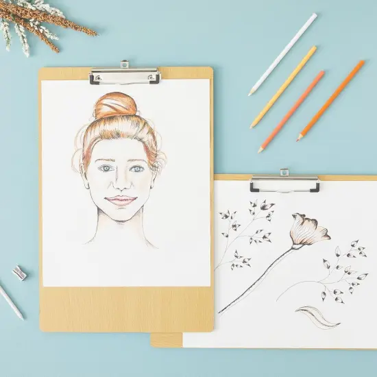 2-Pack Extra Large Legal Size Clipboards 11.5 x 17.4 inches with Low Profile Clip, Horizontal Wooden Lap Boards, Vertical Wood Clip Board for Drawing, Sketching, Art Classroom Office Supplies Brown {2}