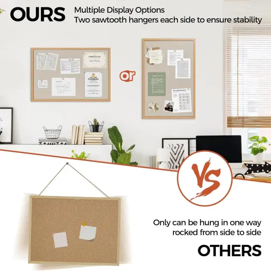 Cork Board Bulletin Board - 20" x 30" (Natural Wood) {4}