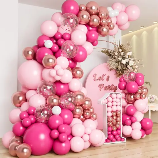 Pink Balloon Garland Arch Kit (Pink) {1}