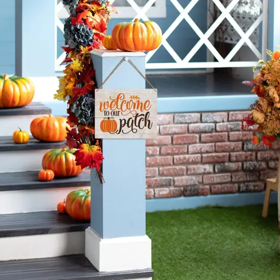 Rustic Farmhouse Fall Signs Door (Welcome Patch) {3}