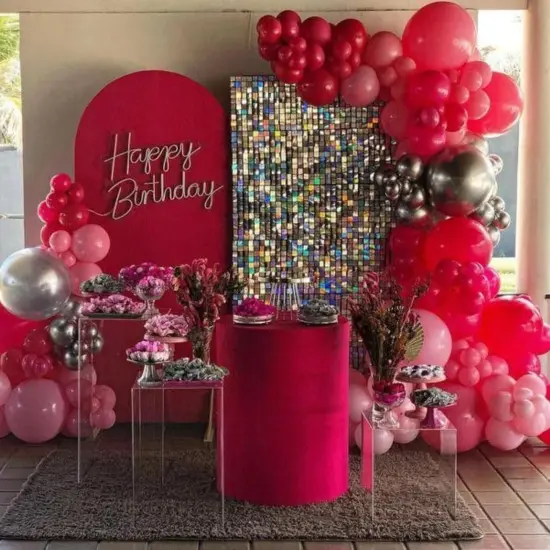 Pink and Silver Balloons (Pink Silver) {6}