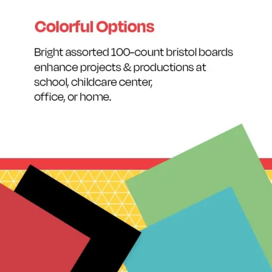 School Smart Bristol Board, 18 x 24 Inches, Assorted Colors, Pack of 100 {6}