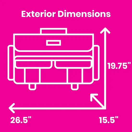 Everything Mary XXL 4 Wheel Collapsible Rolling Sewing Machine Storage Case, Heather Grey {4}