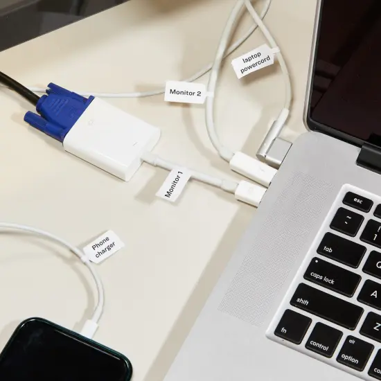 Avery Matte White Barbell Labels with Sure Feed, 1/2" x 2-1/2" {2}