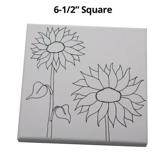 Paint-Your-Own Designer Canvas Set II, 2 each of 6 Pre-Printed Designs Black and White {2}