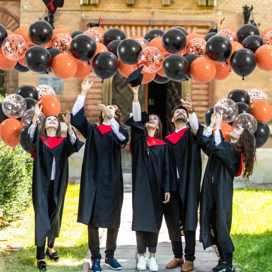 Orange and Black Confetti Party Balloon(Black Orange) {3}