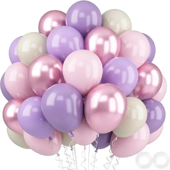 52 PCS 12 Inch Metallic Chrome Pink and Purple {1}