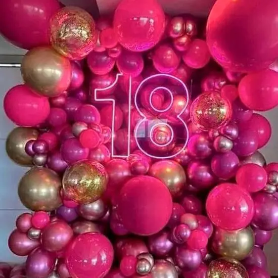 Pearl Hot Pink Balloons 142 pcs (Pink-z38) {5}