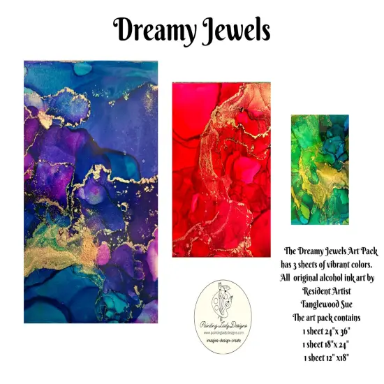 Dreamy Jewels (Red)by Tanglewood Sue- Decoupage and Mixed Media Art Paper (medium) {2}