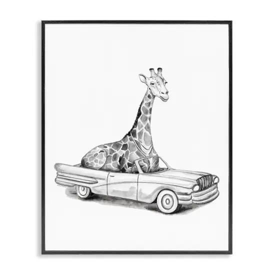Stupell Industries Giraffe in Vintage Vehicle Framed Giclee, design by Rachel Nieman {7}